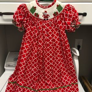 💚🎅🏼❤️Pretty Smocked Santa Dress! ❤️🎅🏼💚🎄